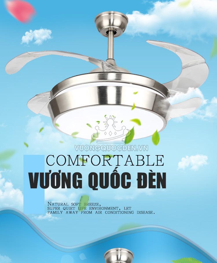 Quạt trần đèn LED hiện đại JC8258-1